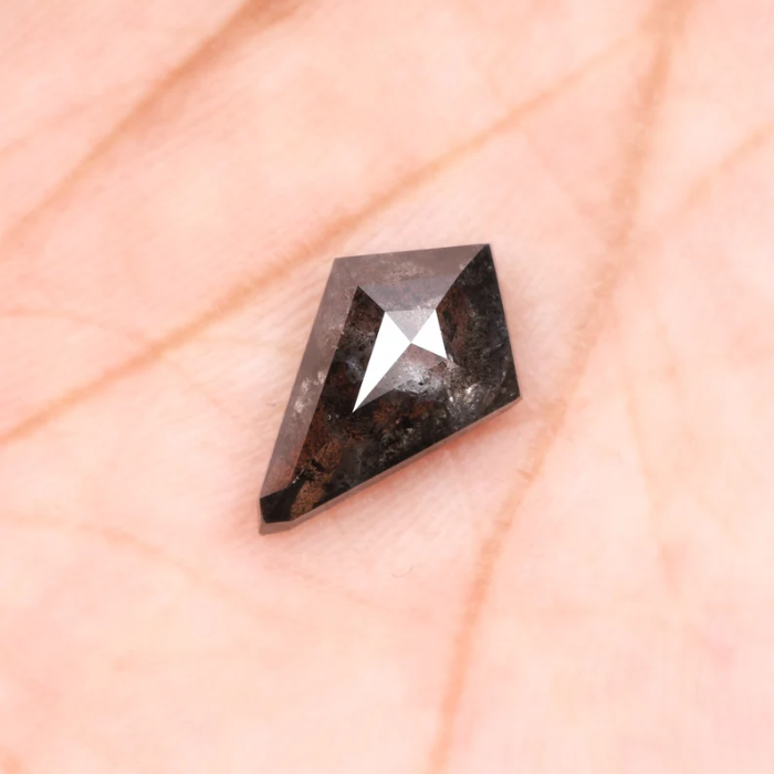 Kite Cut Salt and Pepper Natural Loose Diamond - Minimal Carbon