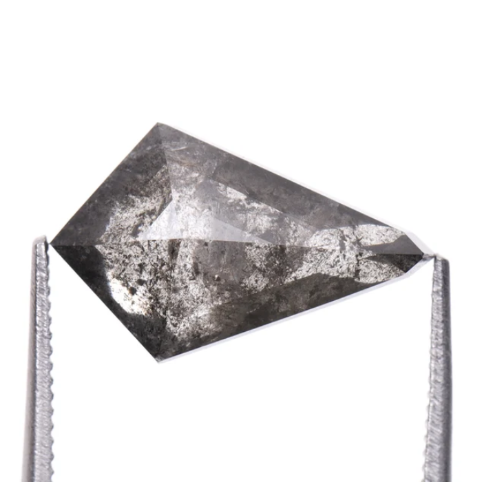 Kite Cut Salt and Pepper Natural Loose Diamond - Minimal Carbon