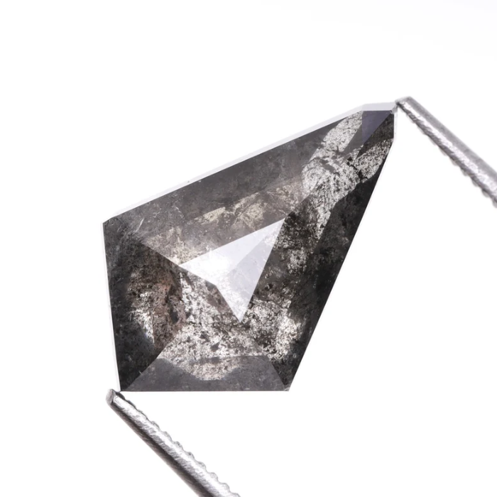 Kite Cut Salt and Pepper Natural Loose Diamond - Minimal Carbon