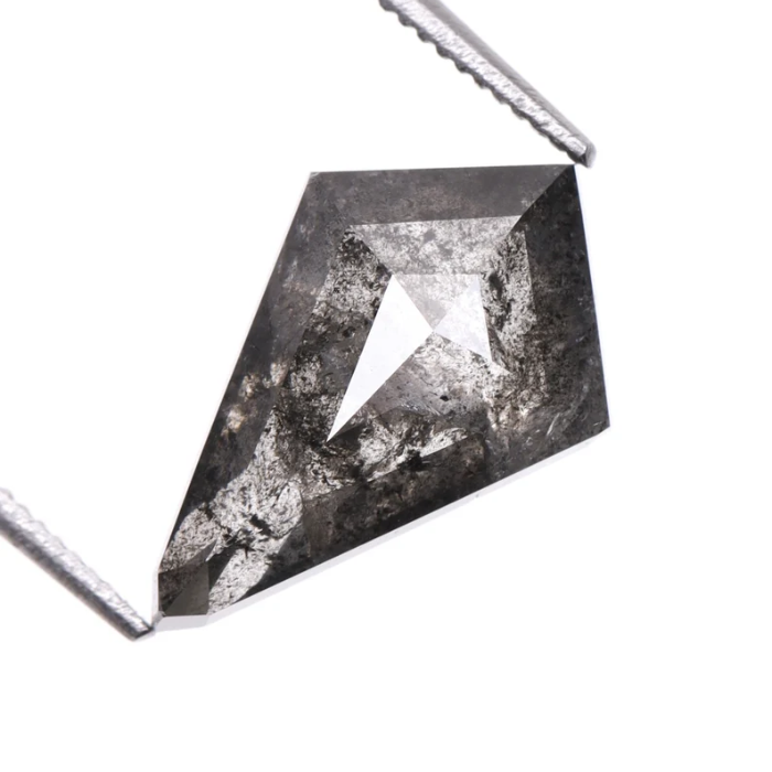 Kite Cut Salt and Pepper Natural Loose Diamond - Minimal Carbon