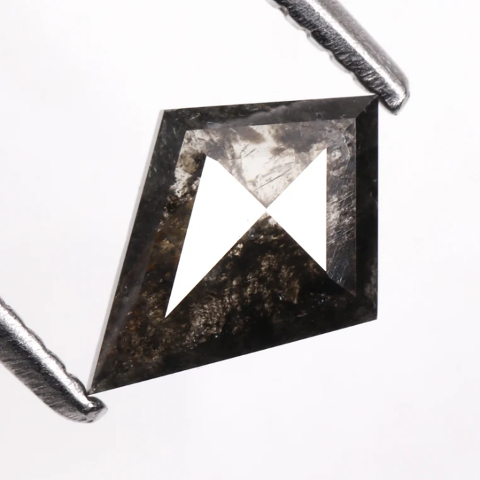 Kite Cut Salt and Pepper Natural Rose Cut Diamond