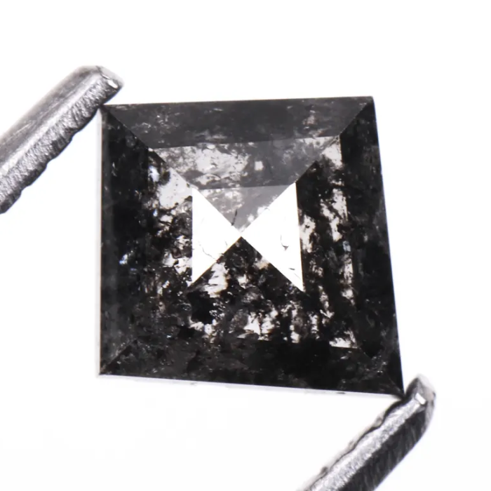 Kite Cut Salt and Pepper Rose Cut Diamond