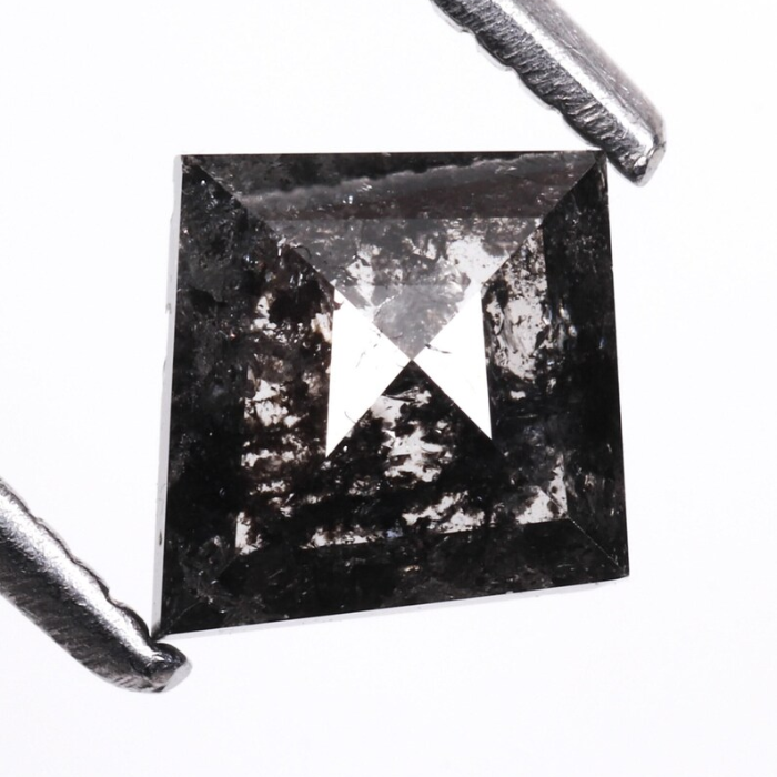 Kite Cut Salt and Pepper Rose Cut Diamond