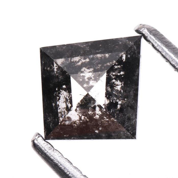 Kite Cut Salt and Pepper Rose Cut Diamond