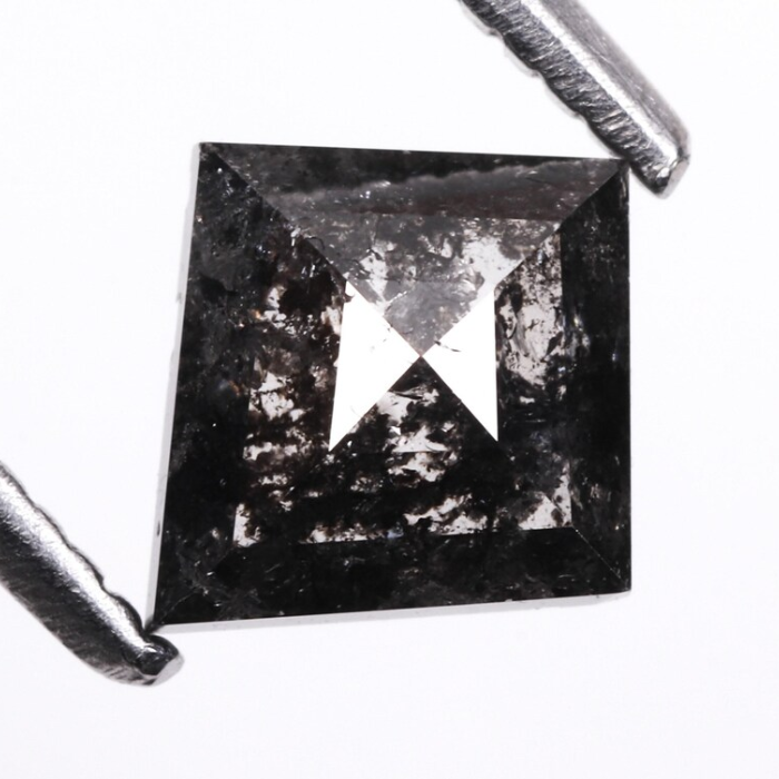 Kite Cut Salt and Pepper Rose Cut Diamond