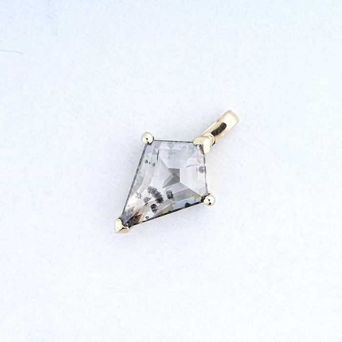 Kite Cut Salt and Pepper Diamond Necklace Pendant