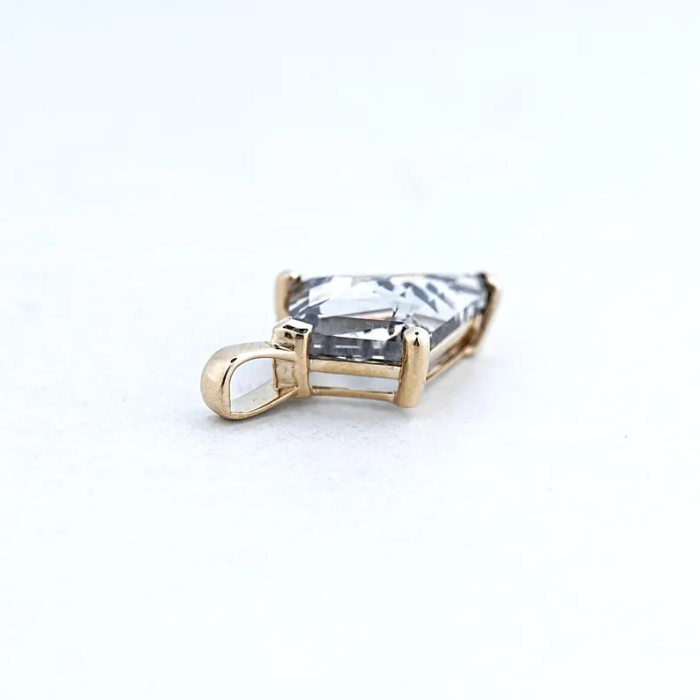 Kite Cut Salt and Pepper Diamond Necklace Pendant