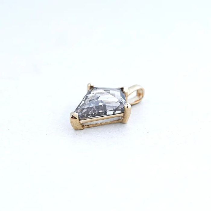 Kite Cut Salt and Pepper Diamond Necklace Pendant