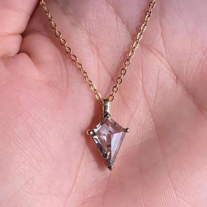 Kite Cut Salt and Pepper Diamond Necklace Pendant