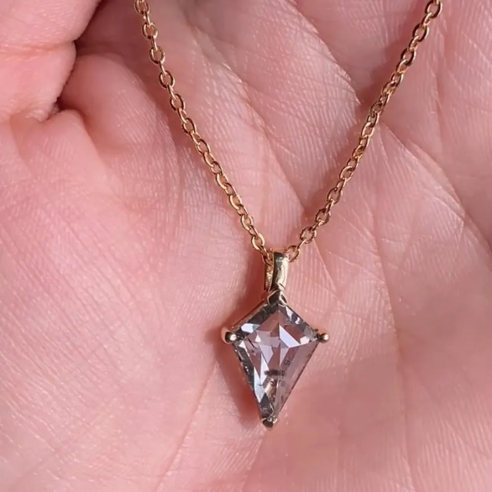 Kite Cut Salt and Pepper Diamond Necklace Pendant