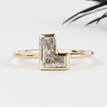 L Alphabet Lab Grown Diamond Initial Ring - Minimal Carbon