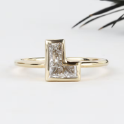 L Alphabet Lab Grown Diamond Initial Ring - Minimal Carbon