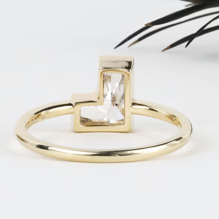 L Alphabet Lab Grown Diamond Initial Ring - Minimal Carbon