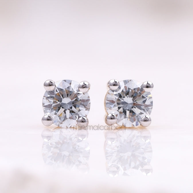 Diamond Stud Earrings - Minimal Carbon