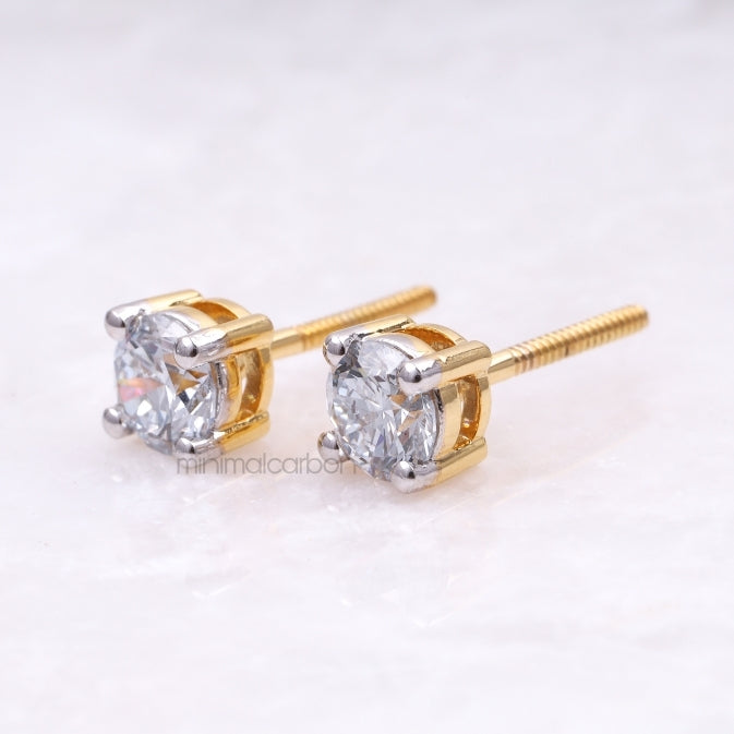 Diamond Stud Earrings - Minimal Carbon
