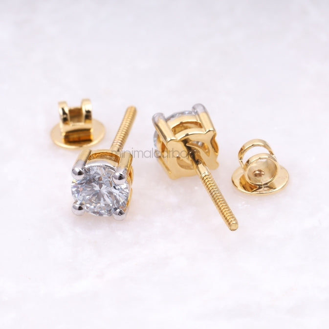 Diamond Stud Earrings - Minimal Carbon
