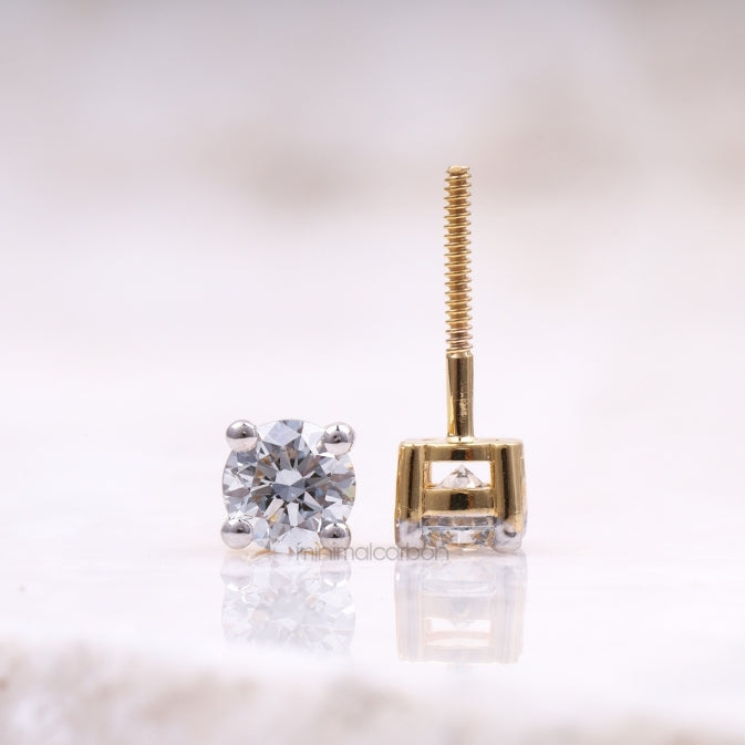 Diamond Stud Earrings - Minimal Carbon