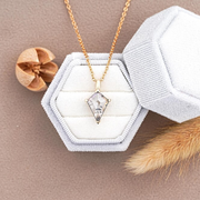 Lab Made Kite Cut Salt And Pepper Diamond Pendant - Minimal Carbon