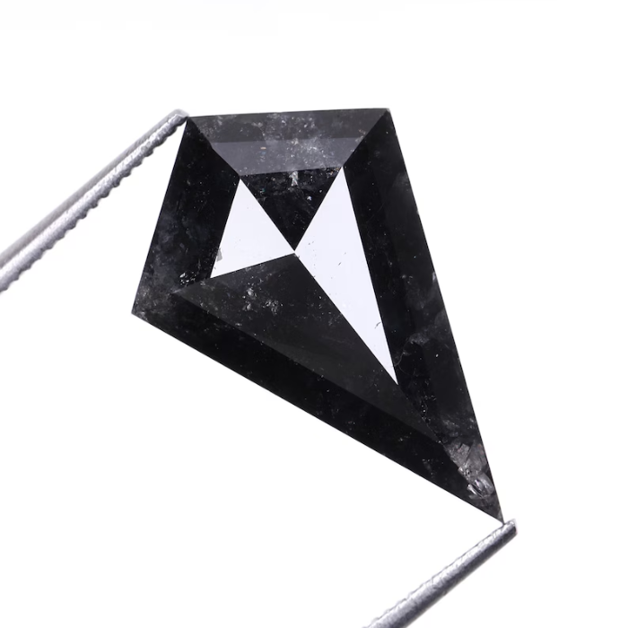 Loose Kite Cut Natural Salt and Pepper Diamond - Minimal Carbon