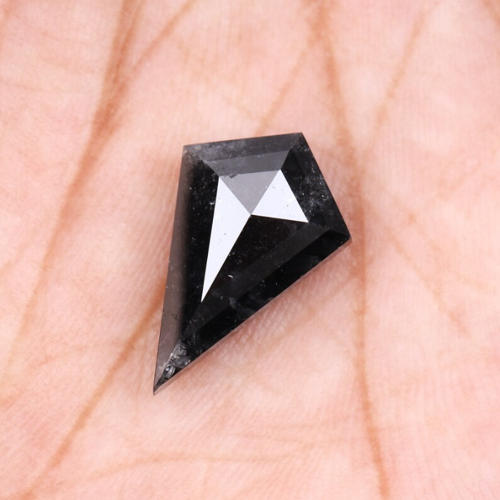 Loose Kite Cut Natural Salt and Pepper Diamond - Minimal Carbon