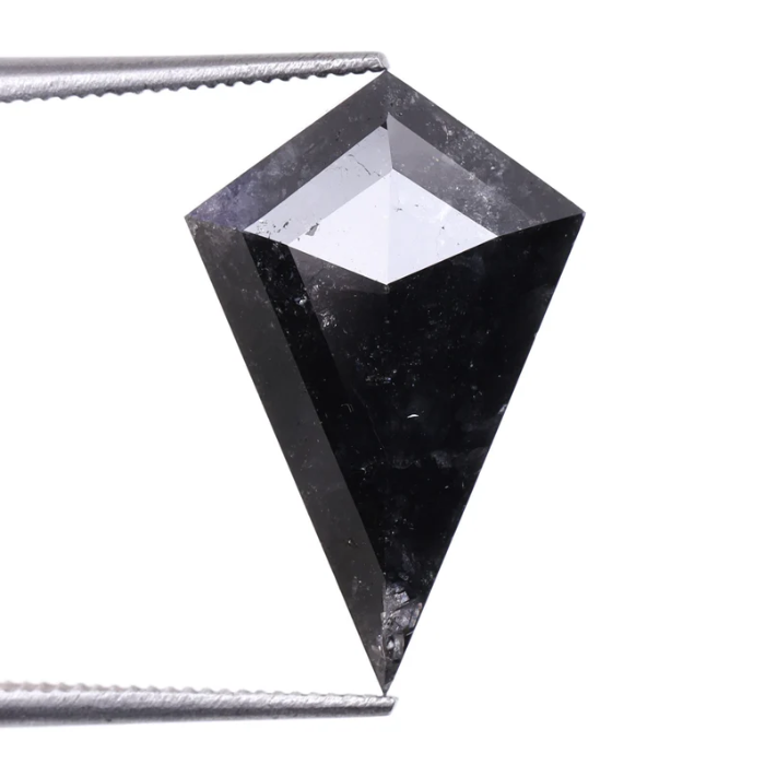 Loose Kite Cut Natural Salt and Pepper Diamond - Minimal Carbon