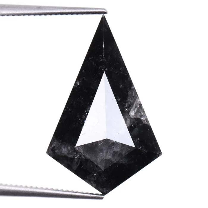 Loose Kite Cut Natural Salt and Pepper Diamond - Minimal Carbon