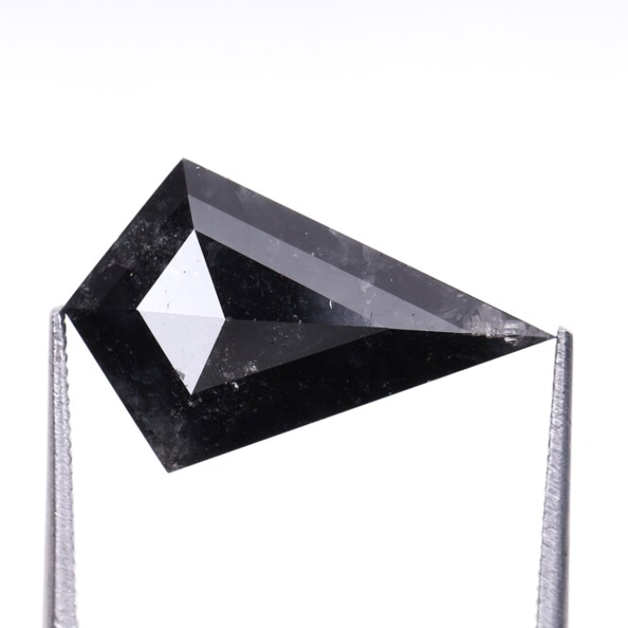 Loose Kite Cut Natural Salt and Pepper Diamond - Minimal Carbon