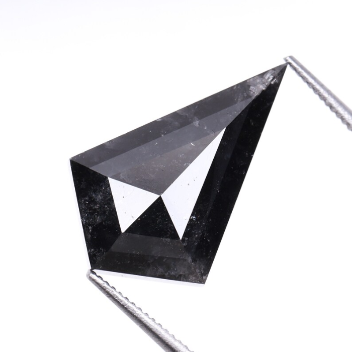 Loose Kite Cut Natural Salt and Pepper Diamond - Minimal Carbon
