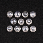Loose Milky White Round Rose Cut Natural Earth Mined Diamond - Minimal Carbon