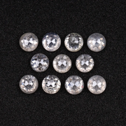 Loose Milky White Round Rose Cut Natural Earth Mined Diamond - Minimal Carbon