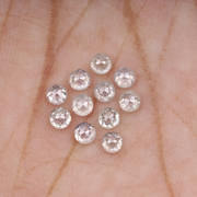 Loose Milky White Round Rose Cut Natural Earth Mined Diamond - Minimal Carbon