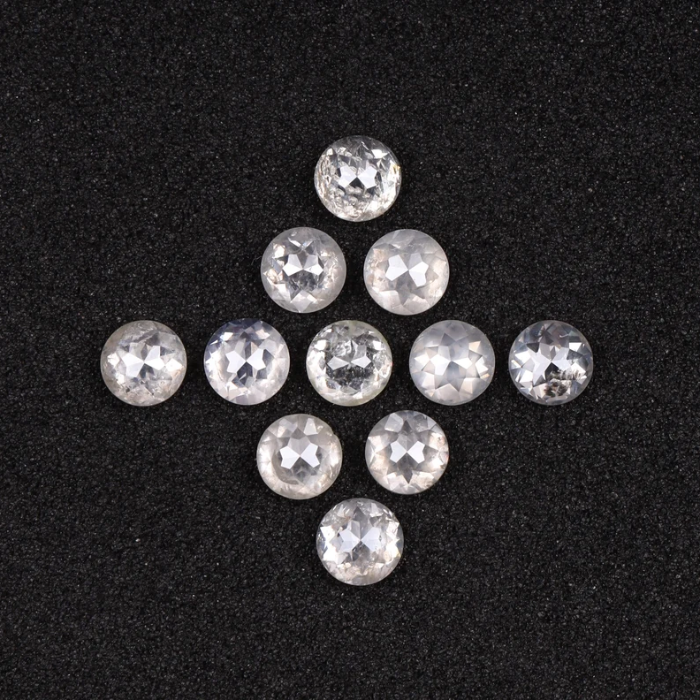 Loose Milky White Round Rose Cut Natural Earth Mined Diamond - Minimal Carbon