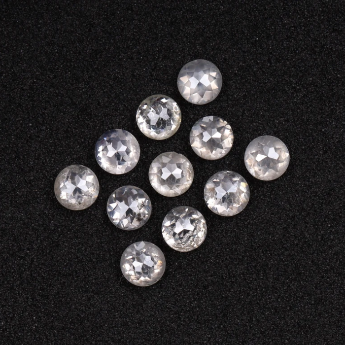 Loose Milky White Round Rose Cut Natural Earth Mined Diamond - Minimal Carbon