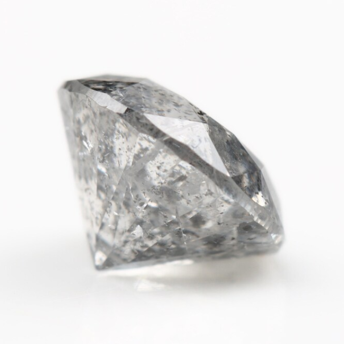 1.10 CT, 6.4 MM | Salt And Pepper Diamond | Round Brilliant Cut Diamond - Minimal Carbon