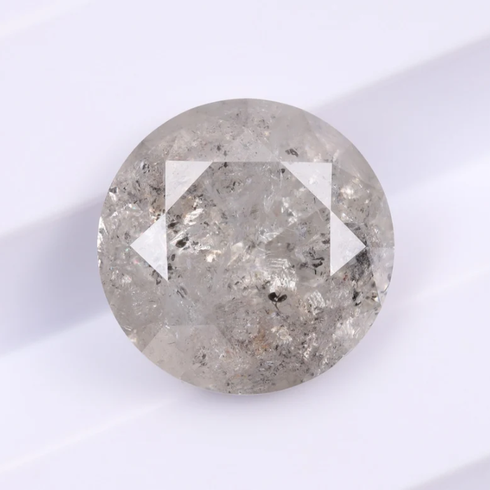 2.12 CT, 8.0 MM | Salt And Pepper Diamond | Round Brilliant Cut Diamond - Minimal Carbon