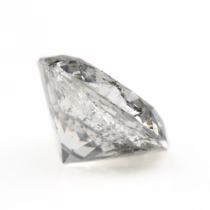 Salt And Pepper Earth Mined Round Brilliant Cut Diamond - Minimal Carbon