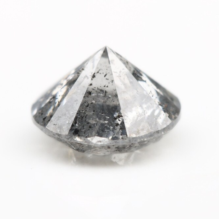 1.10 CT, 6.4 MM | Salt And Pepper Diamond | Round Brilliant Cut Diamond - Minimal Carbon