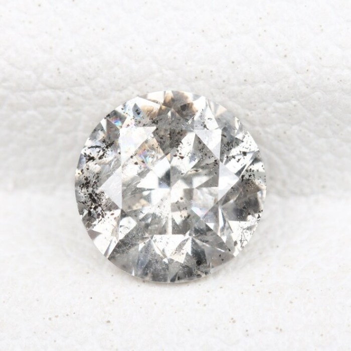 1.01 CT, 6.3 MM | Salt And Pepper Diamond | Round Brilliant Cut Diamond - Minimal Carbon