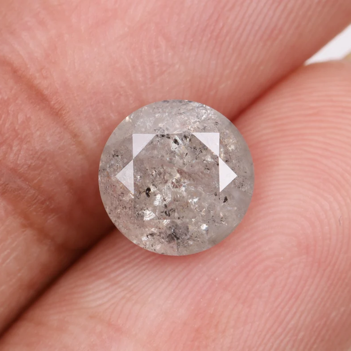 2.12 CT, 8.0 MM | Salt And Pepper Diamond | Round Brilliant Cut Diamond - Minimal Carbon