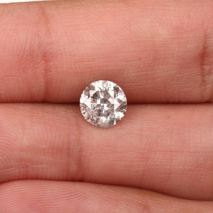 1.01 CT, 6.3 MM | Salt And Pepper Diamond | Round Brilliant Cut Diamond - Minimal Carbon