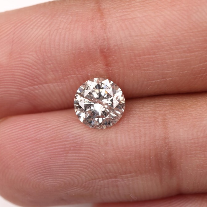 Salt And Pepper Earth Mined Round Brilliant Cut Diamond - Minimal Carbon
