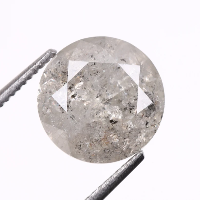 2.12 CT, 8.0 MM | Salt And Pepper Diamond | Round Brilliant Cut Diamond - Minimal Carbon