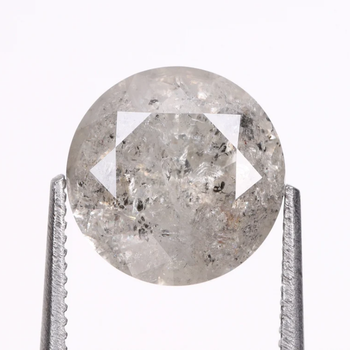 2.12 CT, 8.0 MM | Salt And Pepper Diamond | Round Brilliant Cut Diamond - Minimal Carbon