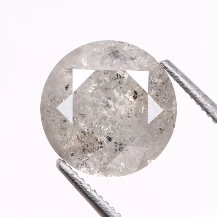 2.12 CT, 8.0 MM | Salt And Pepper Diamond | Round Brilliant Cut Diamond - Minimal Carbon