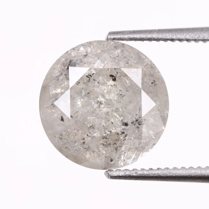 2.12 CT, 8.0 MM | Salt And Pepper Diamond | Round Brilliant Cut Diamond - Minimal Carbon