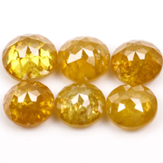 Loose Round Rose Cut Yellow Natural Earth Mined Diamond - Minimal Carbon
