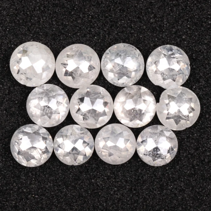 Loose White Round Rose Cut Natural Earth Mined Diamond - Minimal Carbon