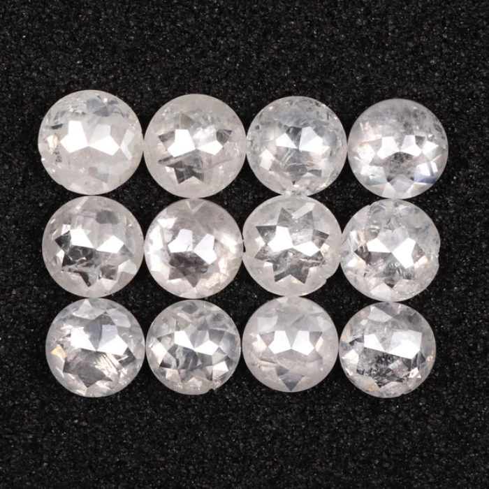 Loose White Round Rose Cut Natural Earth Mined Diamond - Minimal Carbon