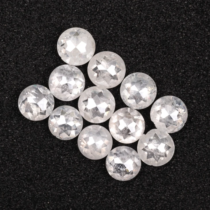 Loose White Round Rose Cut Natural Earth Mined Diamond - Minimal Carbon
