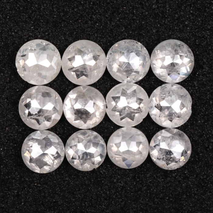 Loose White Round Rose Cut Natural Earth Mined Diamond - Minimal Carbon